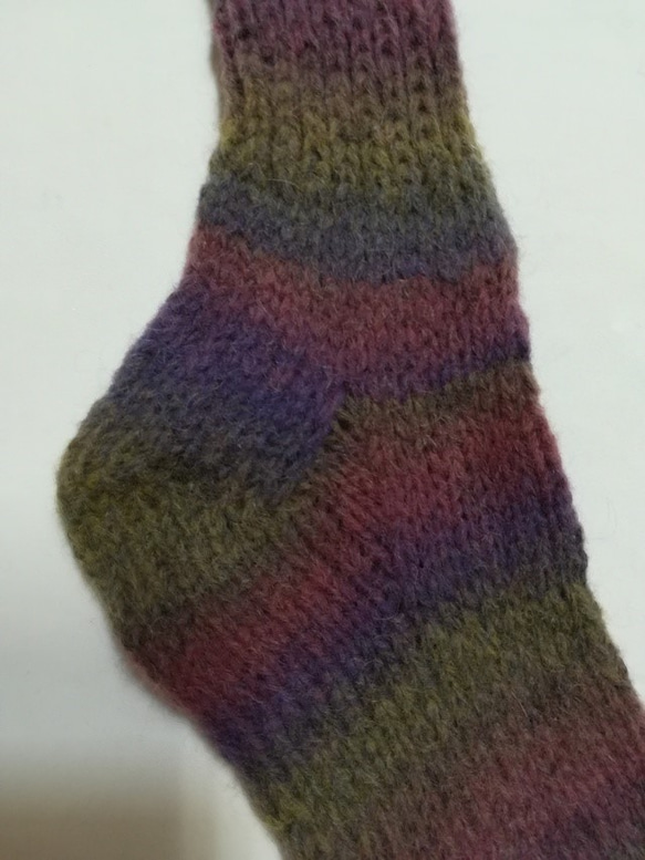 靴下　ウール100％手編み　熟練の技術で最高の履き心地 大人用Ｋ351 3枚目の画像