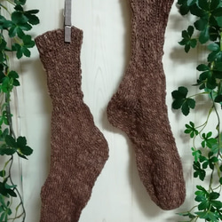 靴下　綿100％手編み　熟練の技術で最高の履き心地 大人用Ｋ309 1枚目の画像