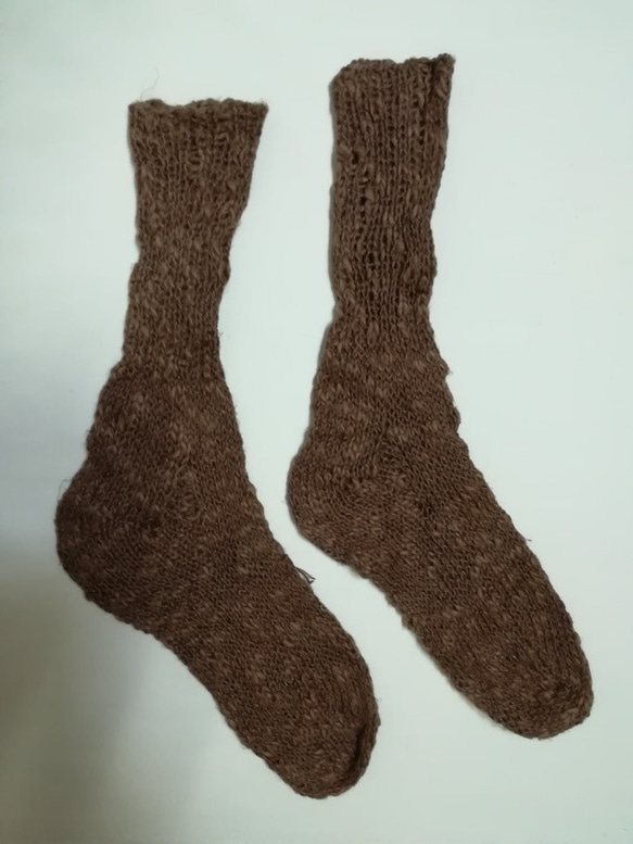 靴下　綿100％手編み　熟練の技術で最高の履き心地 大人用Ｋ309 2枚目の画像