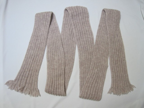 ウール100％　長～いマフラー♪手編みＣ022　やっぱりウールは肌触りが良く暖かい！ 4枚目の画像