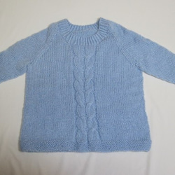 セーター　ウール100％手編みなのに安価　ゆったりサイズ　S056 4枚目の画像