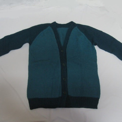 カーディガン　ウール100％手編みなのに安価　ゆったりサイズ　KS051 4枚目の画像