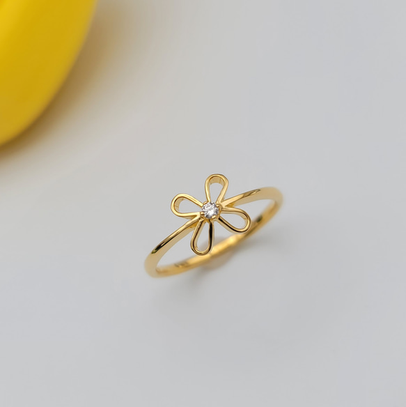 春の花レンギョウ指輪H105G 4枚目の画像