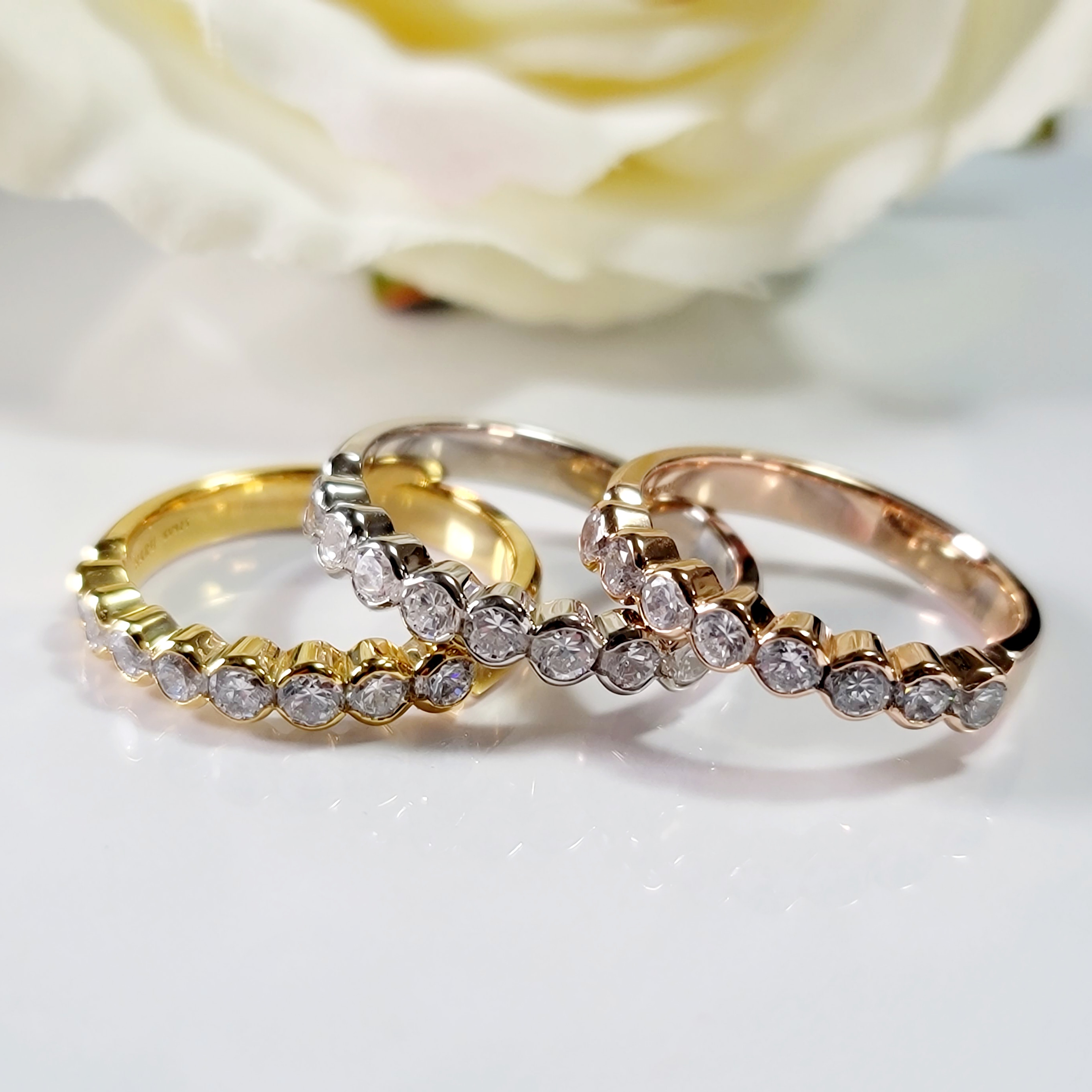 選べるCZダイヤモンド ラウンドブリリアントリングH-123