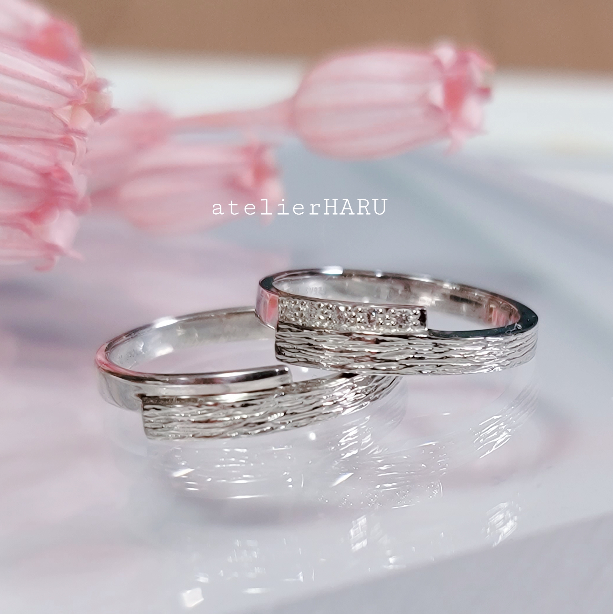 ♪刻印無料 ♪テクスチャ加工のペアリング　H-115RH