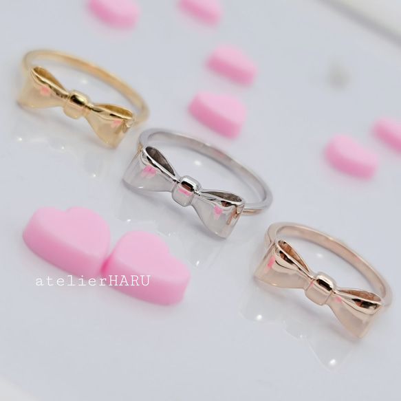 母娘ペア」1点＊選べる色＊可愛リボンリング 指輪・リング