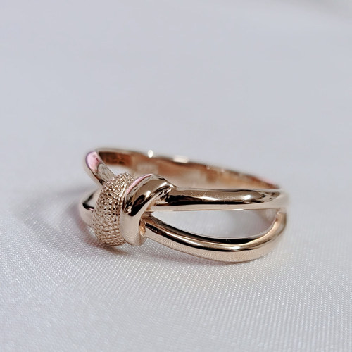 リボン結び♡ピンクゴールドリングH131P 指輪・リング アトリエ HARU