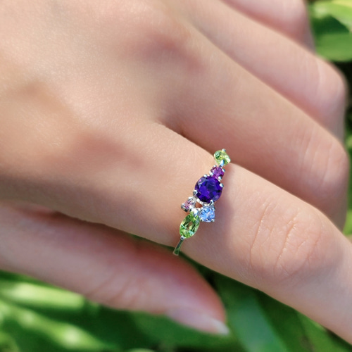 ◇天然石＊朝顔＊アメジスト＊タンザナイト＊ロードナイトガーネット