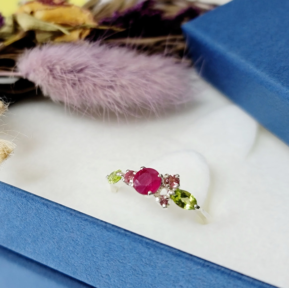 ◇天然石＊コスモス＊ルビー5㎜（グラスフィル）＊ピンクトルマリン