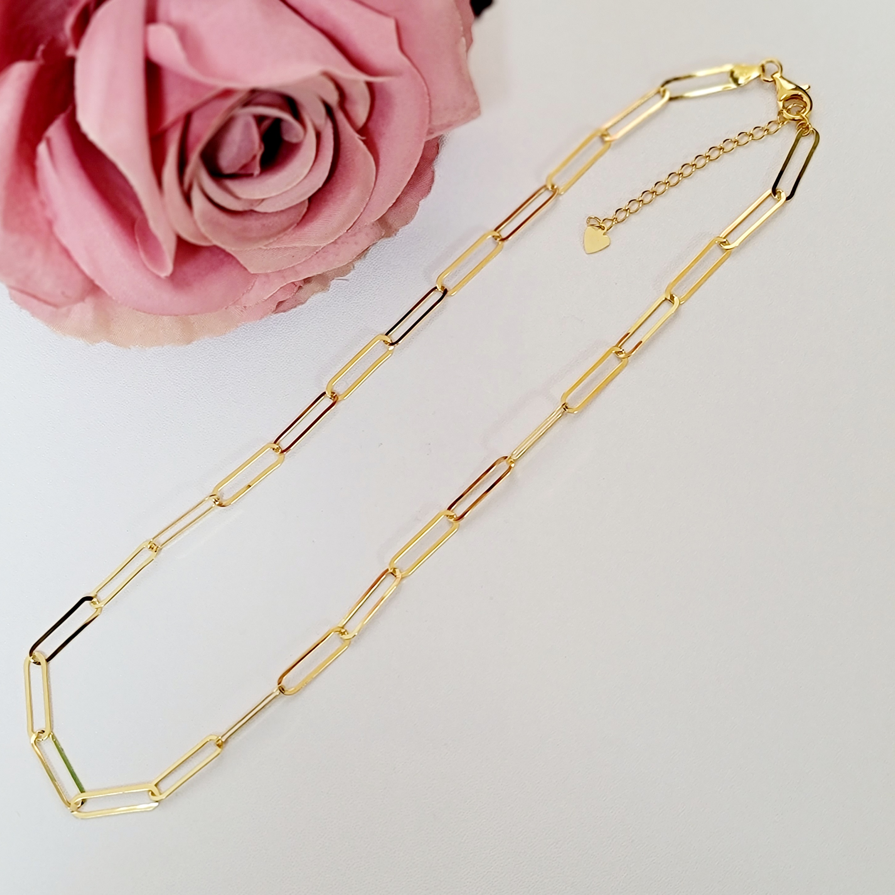 薄べったいゴールドチェーンネックレス18　シルバー925