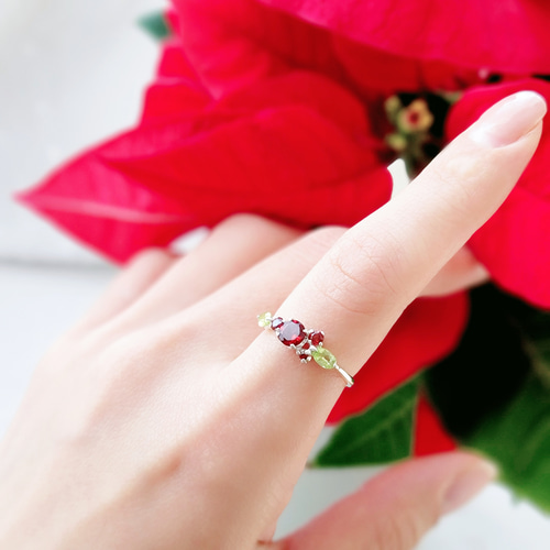 AAAクオリティ8mmルビー/ハンドメイドリング モザンビークガーネット