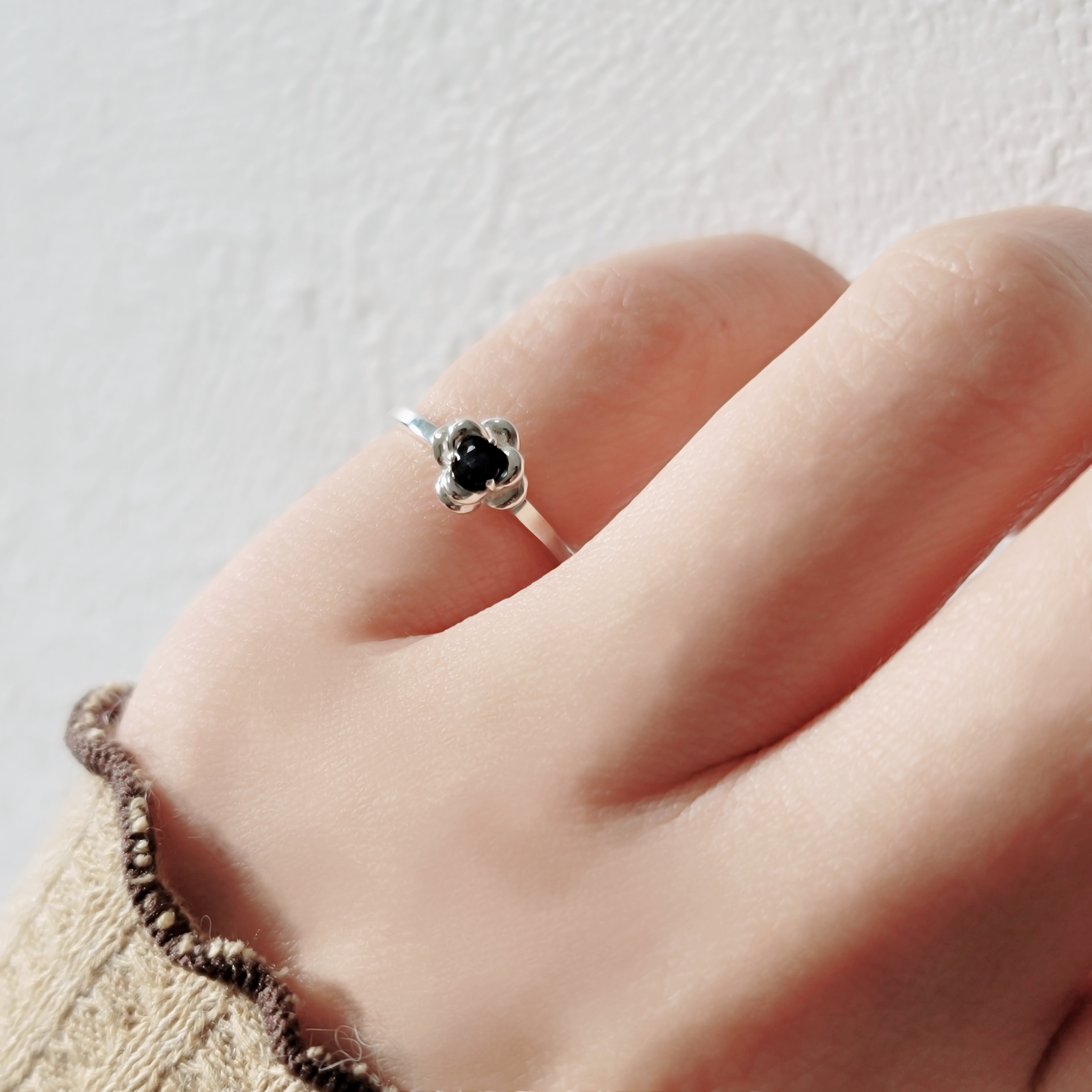 天然石＊1月~12月誕生石＊椿＊ピンキーリング＊シルバー H-172RH