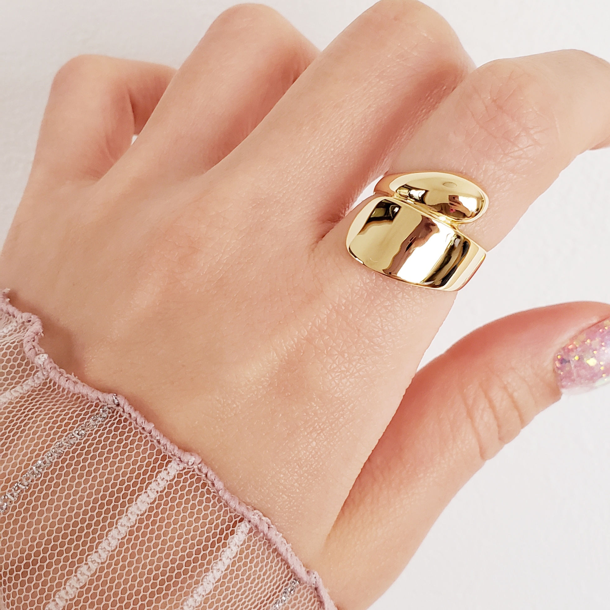 18KGP☆dropゴールドリング H001G