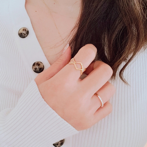 ◇ひし形ゴールドリング◇K18GP-H070G 指輪・リング アトリエ HARU