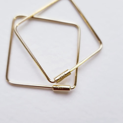 K10 Square Pierced Earrings H-046 5枚目の画像