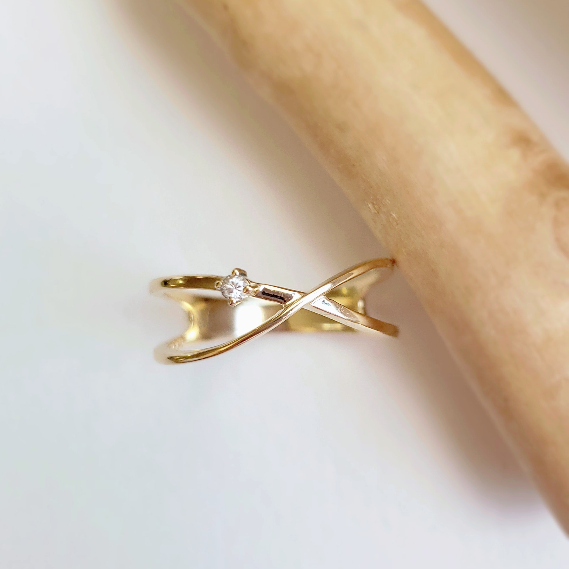 K10 ダイヤモンド　レイヤードリングH053