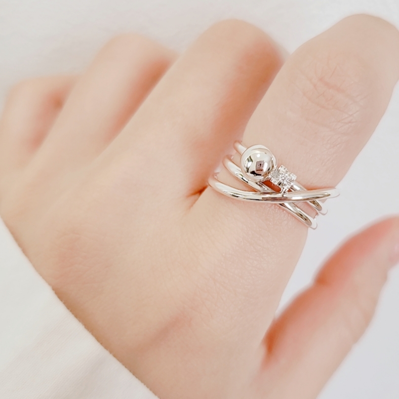 ● 玉トリプルシルバーリング<SV925>H054R