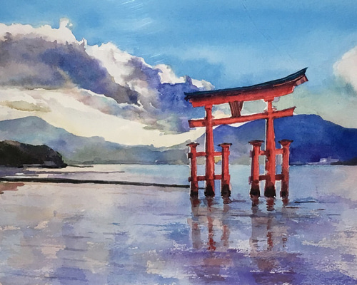 厳島神社 絵画 光 通販 6729058｜Creema(クリーマ)