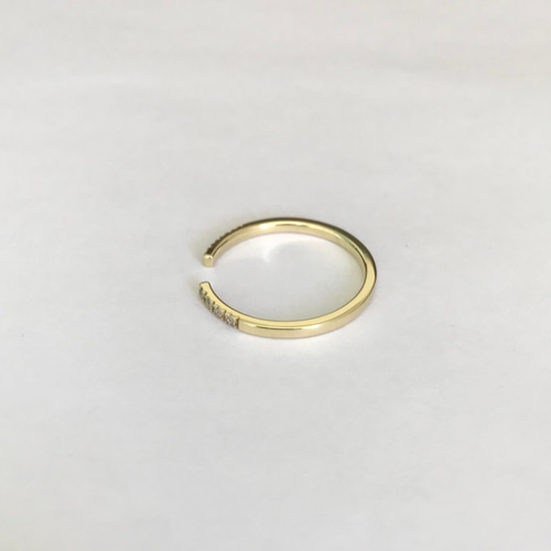 K10 10金 天然ダイヤモンド オープン フォークリング 指輪・リング  