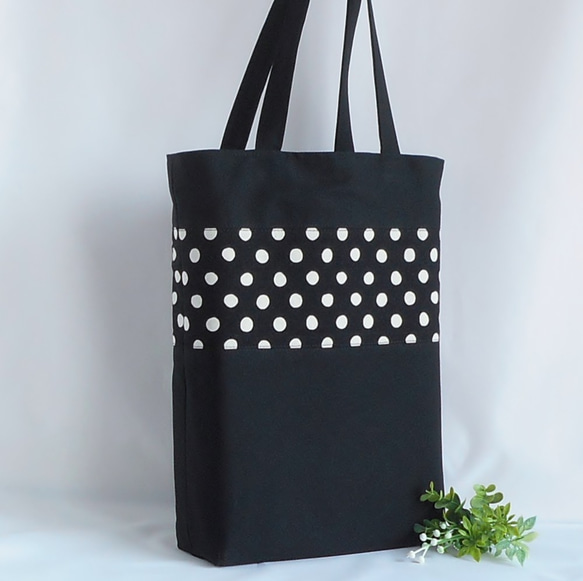 はんび　トートバッグ　ハンドメイド　ブラック　パープル はんび トートバッグ ハンドメイド ブラック パープル