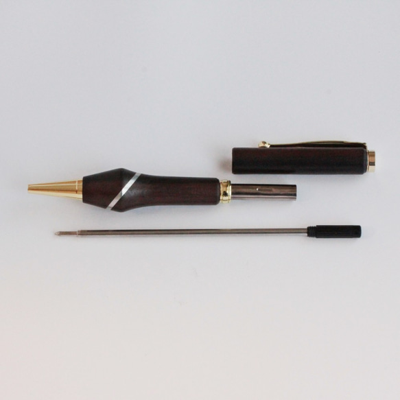 木製ボールペン【黒檀＋錫（コクタン＋スズ）】 6枚目の画像
