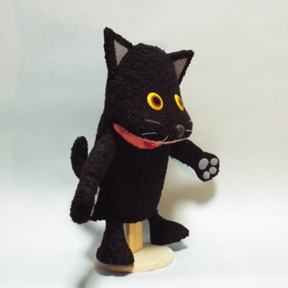 パペット　黒猫ニャン・口パク人形 2枚目の画像