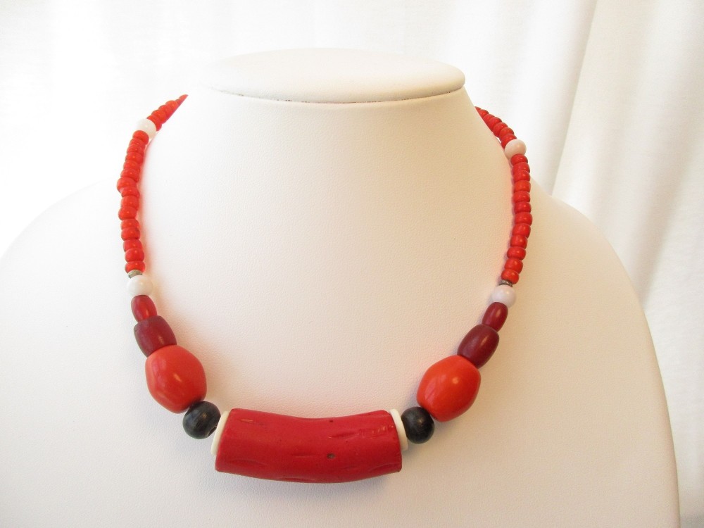 数量限定ハンドメイド アンティークとんぼ玉(ガラスビーズ)ネックレス-10