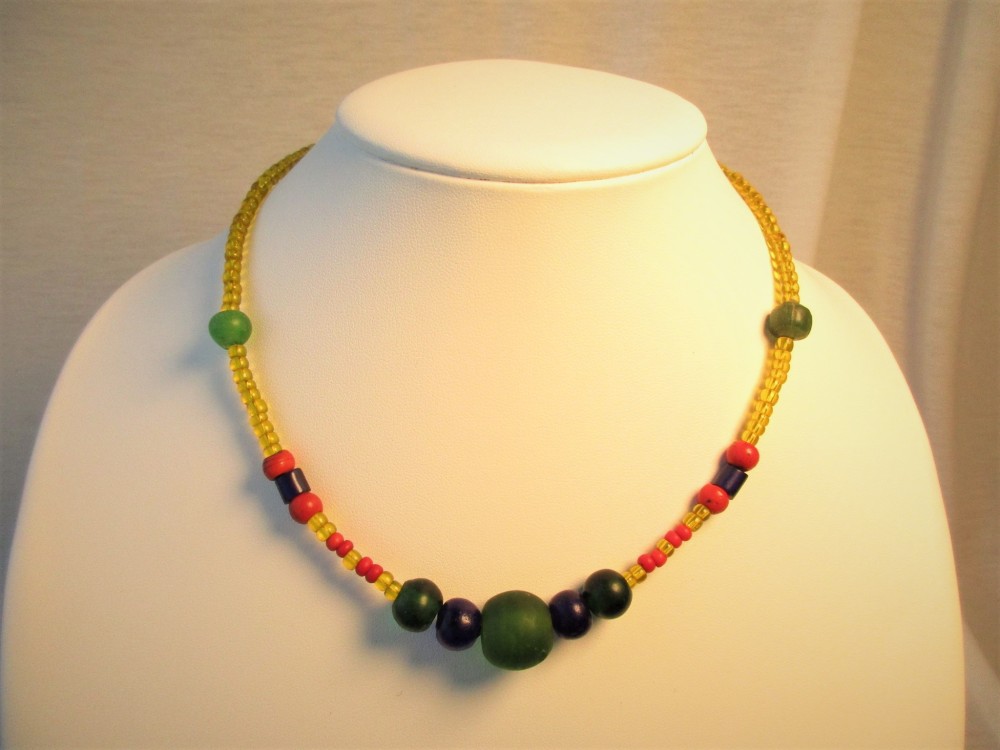 数量限定ハンドメイド アンティークとんぼ玉(ガラスビーズ)ネックレス-28