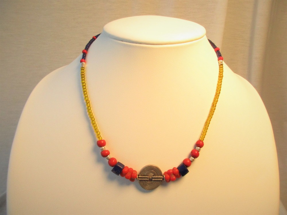 数量限定ハンドメイド アンティークとんぼ玉(ガラスビーズ)ネックレス-30