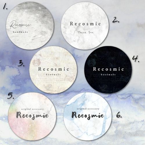 24色セット☆くすみ系ニュアンスカラー】3cmサンキューシール／名入れ