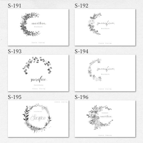 名入れ無料【S-191-196】50枚～☆ピアス台紙／アクセサリー台紙