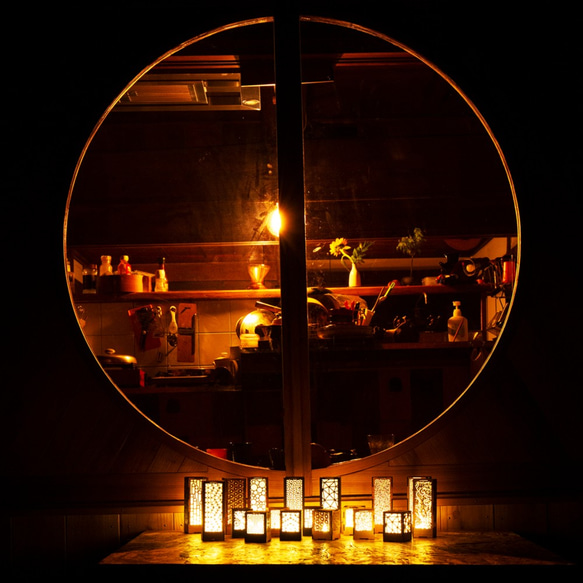 ミニ行灯 チューリング - 置き型照明 Mサイズ プレーン 5枚目の画像