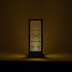 ミニ行灯 メイズ - 置き型照明 Mサイズ ウォルナット 3枚目の画像