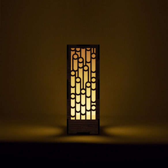 ミニ行灯 竹 - 置き型照明 Mサイズ カリン 3枚目の画像