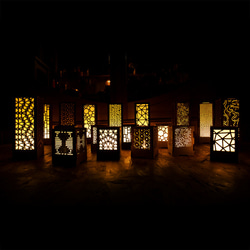 ミニ行灯 麻の葉 - 置き型照明 Sサイズ プレーン 8枚目の画像