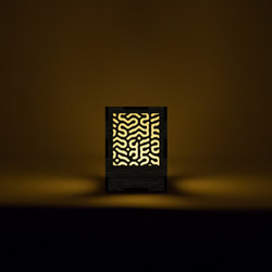 ミニ行灯 チューリング - 置き型照明 Sサイズ ウォルナット 3枚目の画像