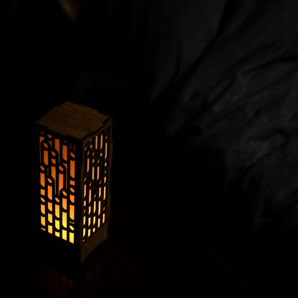 ミニ行灯 竹 - 置き型照明 Mサイズ プレーン 5枚目の画像