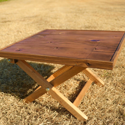 折りたたみテーブル　折り畳み　折畳み　サイドテーブル　ローテーブル　キャンプ　ヘリンボーン 4枚目の画像