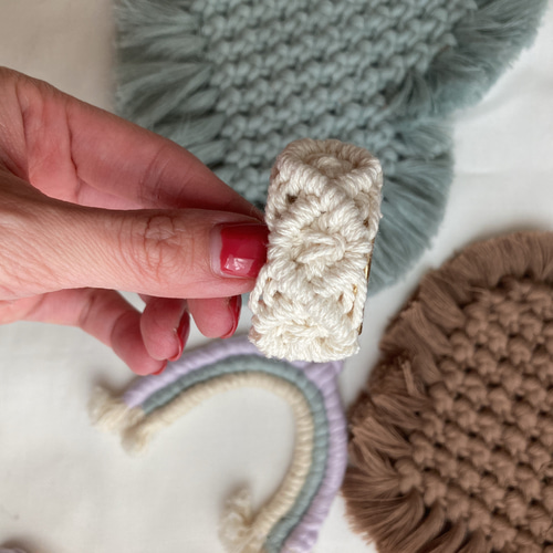 ラピスラズリ マクラメ編みポニーフック ラピスラズリ マクラメ編みポニーフック ラピスラズリ マクラメ編み