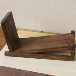 ブックスタンド（ダークブラウン）CDラック　アンティーク調 3枚目の画像