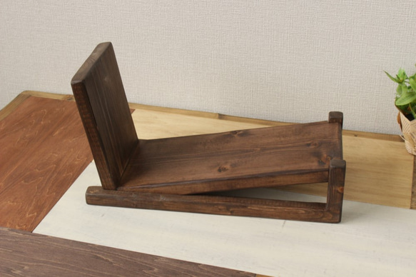 ブックスタンド（ダークブラウン）CDラック　アンティーク調 3枚目の画像