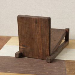 ブックスタンド（ダークブラウン）CDラック　アンティーク調 4枚目の画像