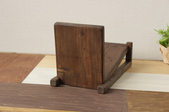ブックスタンド（ダークブラウン）CDラック　アンティーク調 4枚目の画像