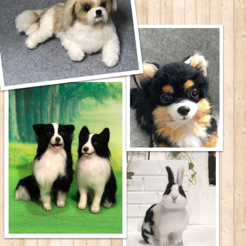 オーダー受付します。羊毛フェルト オーダー♪犬、猫 オーダー受付します。羊毛フェルト オーダー♪犬、猫