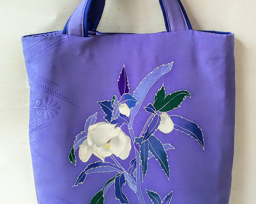 神楽坂組モチーフ 手描友禅バッグ 「東京友禅作家×明治東亰恋伽」