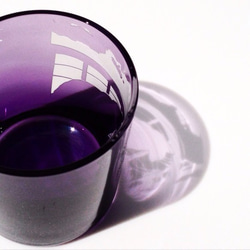 窓辺の猫/ロックグラス【紫】 4枚目の画像