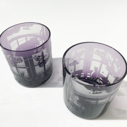 窗台貓/直筒玻璃杯[紫色] 第4張的照片