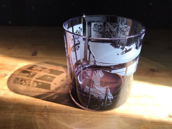 窗台貓/直筒玻璃杯[紫色] 第8張的照片
