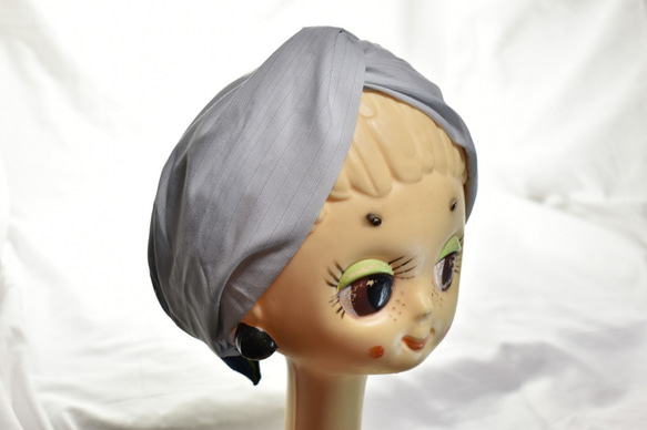 kimono 2way ribbon turban 着物リボンターバン　着物リメイク　ヘアバンド　日本製　青　カラフル 4枚目の画像