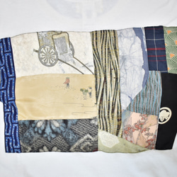 Remake patchwork Tshirt 着物リメイク　古着リメイク　パッチワークTシャツ 3枚目の画像